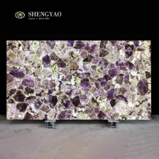 China Hintergrundbeleuchtete Edelstein-Amethyst-Steinplatte, Hersteller von Halbedelsteinplatten Hersteller
