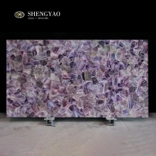 Chine Grande dalle de pierre semi-précieuse violette polie fabricant