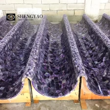 中国 定制弧形紫萤石板|半宝石板 制造商