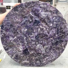 Chine Table ronde en améthyste avec comptoir en cristal et pierres précieuses en gros fabricant