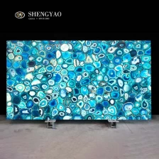 China Large Backlit Blue Agate Stone Slab,Translucent Semi Precious Stone Slab Supplier China manufacturer