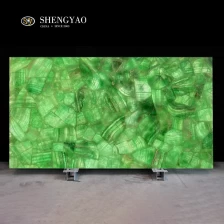porcelana Losas de fluorita verde retroiluminadas de superficie sólida | Fabricante de losas de piedra semipreciosa de cristal translúcido China fabricante