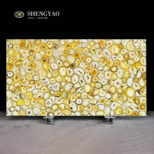 China Backlit Yellow Agate Slab,Translucent Semi Precious Stone Slabs Manufactured manufacturer