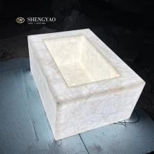 China Backlit White Crystal Quartz Washbasin,Gemstone Sink manufacturer