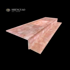 China Natürliche hinterleuchtete Rosequarz Eitelkeit, rosa kristalldurchlässige Steinspüle Hersteller