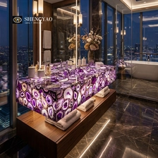 ຈີນ Purple Agate Translucent Washbasin | Customized Stone Sink ເຄິ່ງມີຄ່າ ຜູ້ຜະລິດ