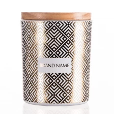 China 11oz Gold Stamping Candle Holder Glass manufacturer