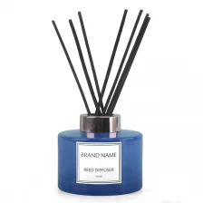 China Home Fragrance Blue Glass Reed Diffuser Bottle 5oz manufacturer