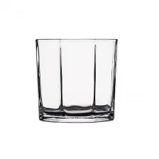 China Octagonal Bulk Transparent Glass Candle Holder 14oz manufacturer