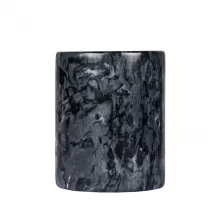 porcelana Portavelas de mármol tarro 7oz negro para velas perfumadas al por mayor fabricante