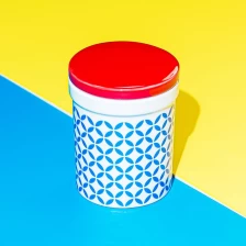 porcelana Tarro de cerámica para velas de 8 oz con tapa Spring Series Blue fabricante