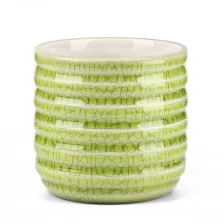 China Crazing Green Ceramic Candle Holder 14oz manufacturer