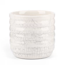 China Crazing Ceramic Candle Holder 14oz Milky White manufacturer