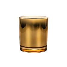 China Gold Metallic Coating Glass Candle Jar Ombre Finish manufacturer