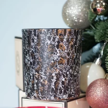 China Black Decorated 11oz Glass Candle Holder For Scented Candles manufacturer