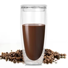 China 20OZ Borosilicate Glass Cup With Lid For Coffee manufacturer