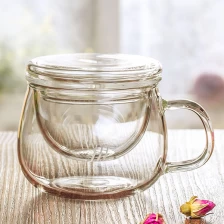 China Sustainable Bososilicate Glass Tea Cup 10oz with Glass Filter manufacturer