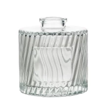 China Stripe Pattern Custom Clear Diffuser Glass Bottle 6oz manufacturer