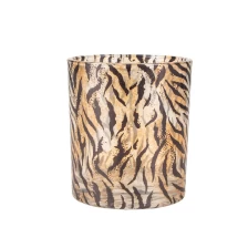 China Pemegang Lilin Kaca Berhias Cheetah Kilang Kaca 8oz Klasik pengilang
