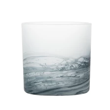 China Classic 19oz Custom Candle Glass Jar With Watercolor Art manufacturer