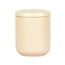 China Custom Coconut Milk Mango Ceramic Candles Holder With Lid manufacturer