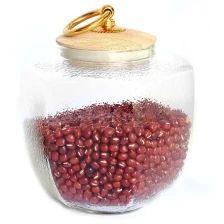 China 19oz Hammered Canister Hexagon Borosicate Glass Canister manufacturer
