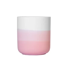 China Blush Nordic Empty Ceramic Candle Jar For Candle Making manufacturer