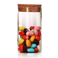 China 12oz Borosilicate Storage jar with cork lid manufacturer