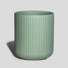 porcelana Frascos de cerámica plisada verde suave de 10 oz Producto de artículos para el hogar vacíos fabricante