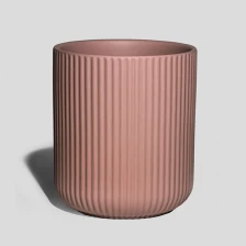 porcelana Tarros de cerámica plisados ​​ocre de 10 oz, recipientes para velas vacíos fabricante
