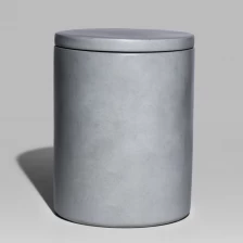 China Graues Betonkerzenglas mit Deckel 11oz Hersteller