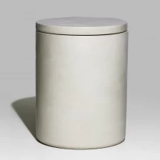 China Hellgrauer Kerzenhalter aus Beton mit Deckel 11oz Hersteller