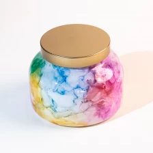 China Enchanting Handcraft Watercolor Candle Jar 19oz manufacturer