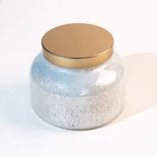 China Producing Translucent White Speckled Mercury Candle Jar 19oz manufacturer