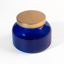 China 19 oz Translucent Blue Glass Jar Decorating manufacturer