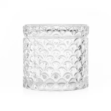 China 14oz Pinecone Luxury Glass Jar with Lid for Pine Scented Candles manufacturer