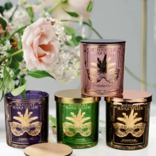 China Custom Luxury Hot Stamping Decal Printing Candle Holder Glass manufacturer