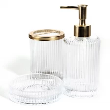 China Ribbed Glass Bathroom Collection Clear manufacturer