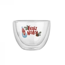 China Holiday Borosilicate Double Walled Glass Coffee Cup 14.5OZ manufacturer