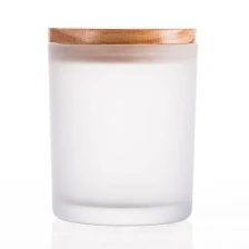 Chine Pot de bougie givré avec couvercle en bois de style nordique, commande en gros fabricant