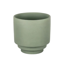 الصين كوب سيراميك أخضر بسيط من الصين مع قاعدة مكدسة الصانع
