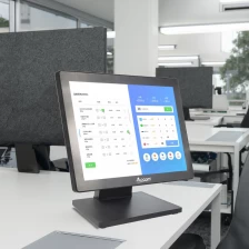 China POS-1513 OCOM Einzelhandelslösung 15 Zoll Metall Stand Touchscreen -Registrierkasse Android Windows POS -System Hersteller
