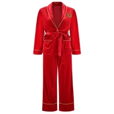 Chine Pyjama long doux pour femme Fabricant de vêtements de nuit deux pièces fabricant