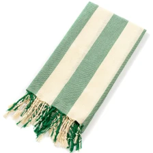 China 100% algodão super água absorvente design de tamanho grande logotipo personalizado toalha de praia com borla fabricante