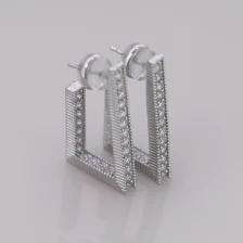 China Geometric Jewelry Wholesale Full Micro Pave Stud Earrings. manufacturer