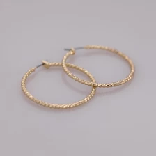 China Gold Plated Brass Thick Hoop Earring. manufacturer