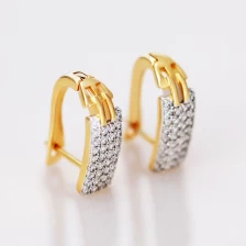 China Rose Gold Zircon Pave U-Shaped Clip Earring. manufacturer