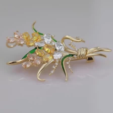 China Brooch in the Shape of a Bouquet Of flowers In Yellow Zircon. manufacturer