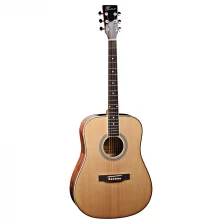 China ZA-L416 Laminierte Fichte Gitarre Limited Edition benutzerdefinierte Gitarre natürliche Farbe Hersteller