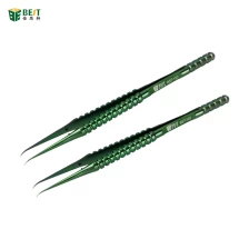 China BST-Y23 Mobile phone repair fingerprint flying wire tweezers Titanium alloy mobile phone repair tweezers Precision fingerprint flying wire tweezers, curved tip, hand-polished super hard tip manufacturer